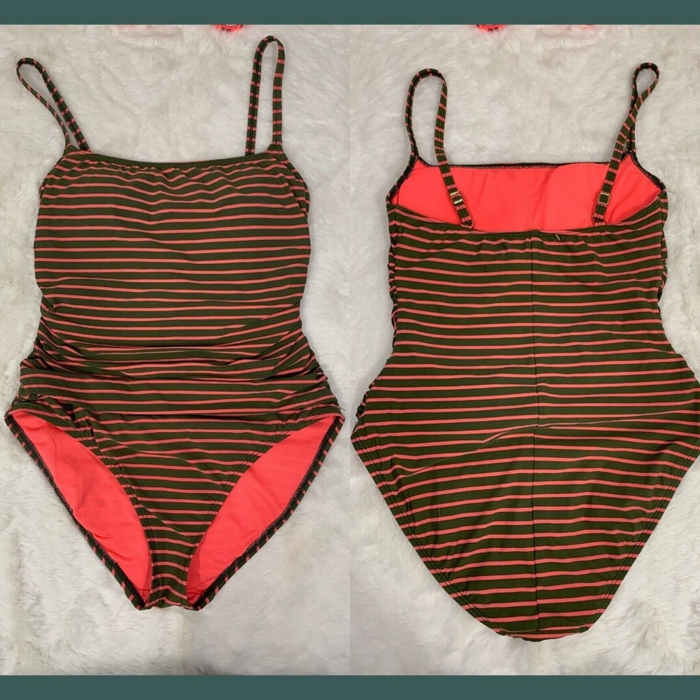La Blanca Striped Island Goddess One-Piece Swimsuit [SZ‎ 8 ]